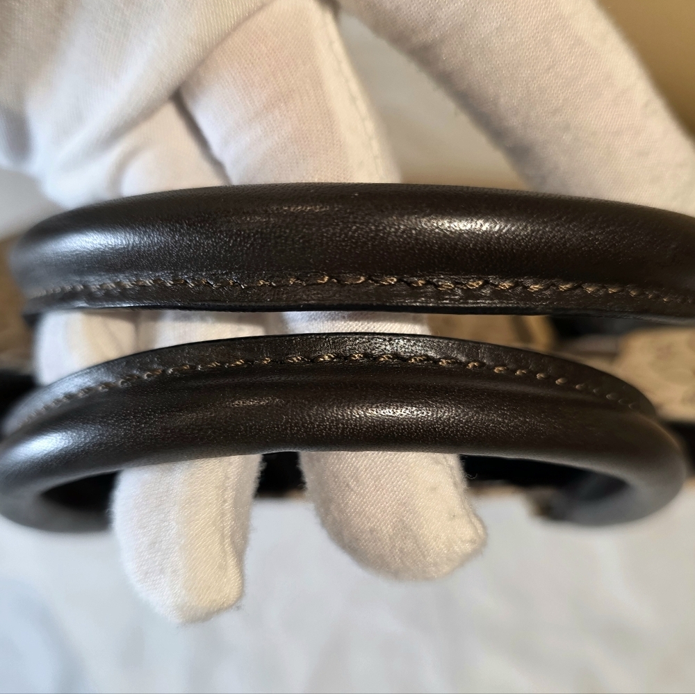 CELINE Triomphe Macadam Structured Tote Bag Cream White Monogram Canvas Vintage - Picture 8 of 12